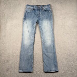 BKE Carter Bootleg Jeans Mens 31R Light Wash Blue Denim Y2K Streetwear Skater